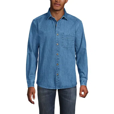 Lands' End Sailcloth Overshirt In Indigo