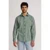 Lands' End Sailcloth Overshirt In Lily Pad Green