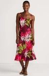 Lands' End Satin Slip Dress In Multi