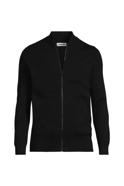 Lands' End School Uniform Adult Legacy Full Zip Cardigan In Black