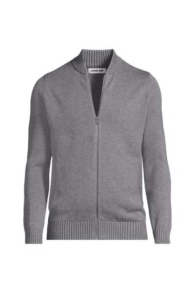 Lands' End School Uniform Adult Legacy Full Zip Cardigan In Gray