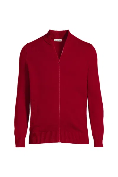 Lands' End School Uniform Adult Legacy Full Zip Cardigan In Brown