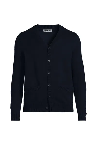 Lands' End School Uniform Adult Legacy Full Zip Cardigan In Blue
