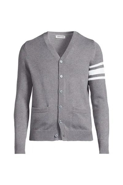 Lands' End School Uniform Adult Legacy Varsity Cardigan In Gray