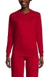 Lands' End School Uniform Adult Long Sleeve Crewneck Sweatshirt In Red