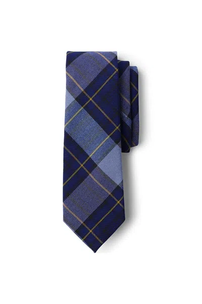 Lands' End School Uniform Adult Plaid To Be Tied Tie In Blue