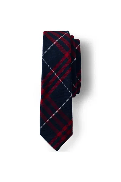 Lands' End School Uniform Adult Plaid To Be Tied Tie In Blue