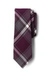 Lands' End School Uniform Adult Plaid To Be Tied Tie In Burgundy/gray Plaid