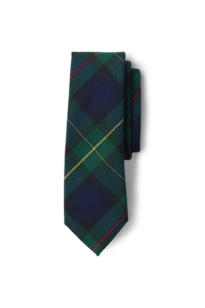 Lands' End School Uniform Adult Plaid To Be Tied Tie In Green