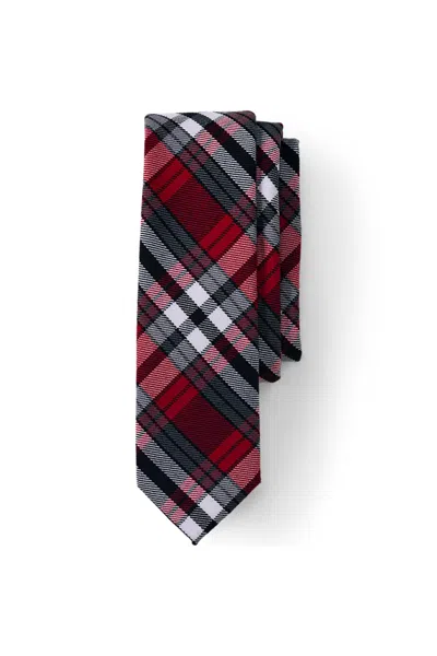 Lands' End School Uniform Adult Plaid To Be Tied Tie In Red