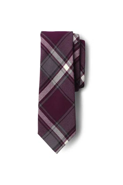 Lands' End School Uniform Adult Plaid To Be Tied Tie In Red