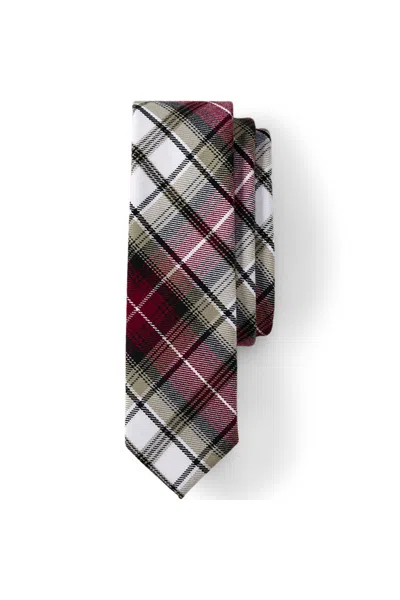 Lands' End School Uniform Adult Plaid To Be Tied Tie In Red
