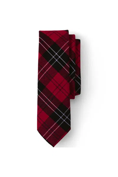 Lands' End School Uniform Adult Plaid To Be Tied Tie In Red