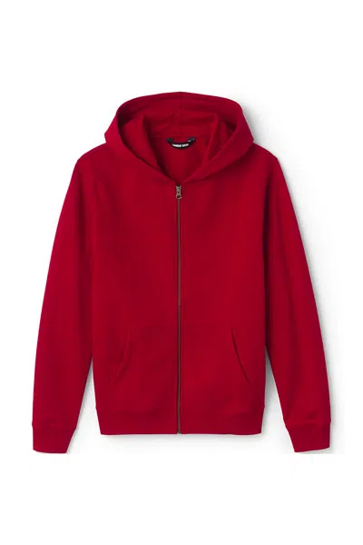 Lands' End School Uniform Adult Zip Front Sweatshirt In Red