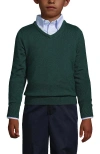 LANDS' END LANDS' END SCHOOL UNIFORM BOYS COTTON MODAL FINE GAUGE V-NECK SWEATER