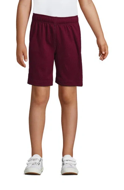Lands' End Kids'  School Uniform Boys Mesh Gym Shorts In Burgundy