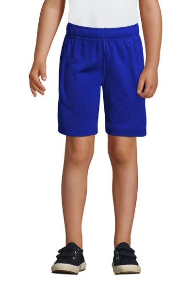 Lands' End Kids'  School Uniform Boys Mesh Gym Shorts In Cobalt