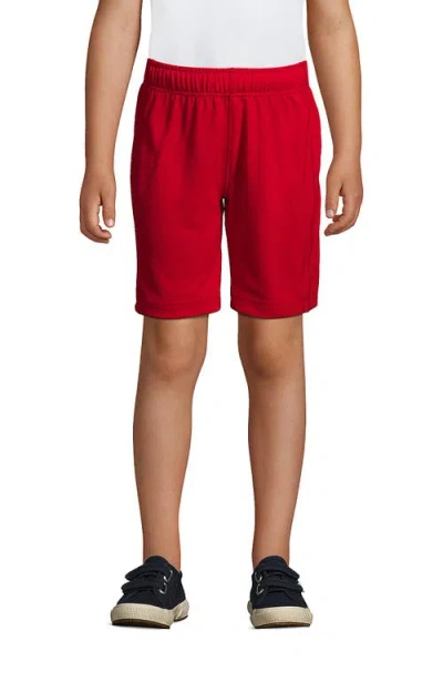 Lands' End Kids'  School Uniform Boys Mesh Gym Shorts In Red