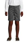 Lands' End Kids'  School Uniform Boys Plain Front Blend Chino Shorts In Arctic Gray