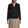 Lands' End School Uniform  Cotton Modal Button Front Cardigan Sweater In Black