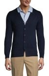 Lands' End School Uniform  Cotton Modal Button Front Cardigan Sweater In Classic Navy