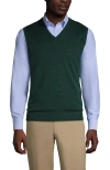 Lands' End School Uniform  Cotton Modal Fine Gauge Sweater Vest In Evergreen