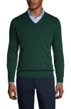 Lands' End School Uniform  Cotton Modal Fine Gauge V-neck Sweater In Evergreen