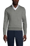 Lands' End School Uniform  Cotton Modal Fine Gauge V-neck Sweater In Pewter Heather