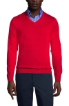 Lands' End School Uniform  Cotton Modal Fine Gauge V-neck Sweater In Red