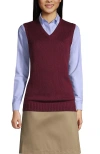 Lands' End School Uniform  Cotton Modal Sweater Vest In Burgundy
