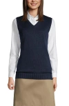 Lands' End School Uniform  Cotton Modal Sweater Vest In Classic Navy