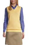 Lands' End School Uniform  Cotton Modal Sweater Vest In Maize