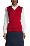 Lands' End School Uniform  Cotton Modal Sweater Vest In Red