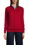 Lands' End School Uniform  Cotton Modal Zip-front Cardigan Sweater In Red