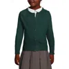Lands' End School Uniform Girls Cotton Modal Cardigan Sweater In Evergreen