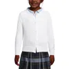Lands' End Kids'  School Uniform Girls Cotton Modal Cardigan Sweater In White