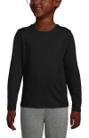 Lands' End Kids'  School Uniform Girls Long Sleeve Essential T-shirt In Black