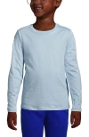 Lands' End Kids'  School Uniform Girls Long Sleeve Essential T-shirt In Chambray Blue