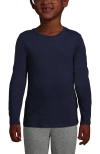 Lands' End Kids'  School Uniform Girls Long Sleeve Essential T-shirt In Classic Navy