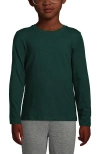 Lands' End Kids'  School Uniform Girls Long Sleeve Essential T-shirt In Evergreen