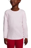 Lands' End Kids'  School Uniform Girls Long Sleeve Essential T-shirt In Ice Pink
