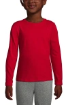 Lands' End Kids'  School Uniform Girls Long Sleeve Essential T-shirt In Red