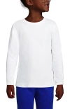 Lands' End Kids'  School Uniform Girls Long Sleeve Essential T-shirt In White