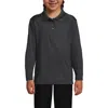 Lands' End Kids'  School Uniform Girls Long Sleeve Feminine Fit Rapid Dry Polo Shirt In Black