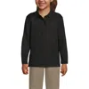Lands' End Kids'  School Uniform Girls Long Sleeve Feminine Fit Rapid Dry Polo Shirt In Black