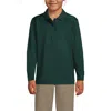 Lands' End Kids'  School Uniform Girls Long Sleeve Feminine Fit Rapid Dry Polo Shirt In Green