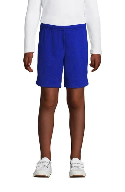 Lands' End Kids'  School Uniform Girls Mesh Gym Shorts In Cobalt