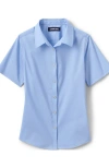 Lands' End School Uniform Girls No Gape Short Sleeve Stretch Shirt In Light Sea Blue