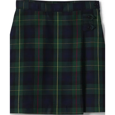 Lands' End Kids'  School Uniform Girls Plaid A-line Skirt Below The Knee In Blue