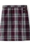 Lands' End Kids'  School Uniform Girls Plaid A-line Skirt Below The Knee In Brown